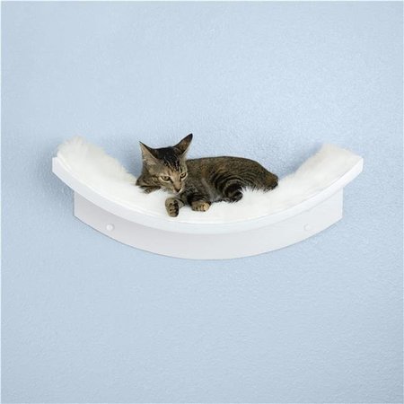 THE REFINED FELINE The Refined Feline LOT-LEAF-WH 22 x 10.5 in. Lotus Leaf Cat Shelf; White LOT-LEAF-WH
